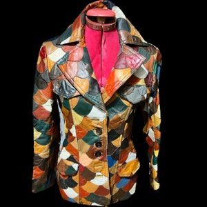"Superfly" Classic 1970's Vintage Leather Patchwork Blazer
